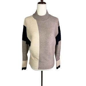 Belldini sweater women’s size small ribbed knit mocha black oat long sleeve new